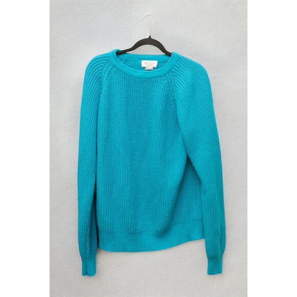 Vintage The Men’s Store at Sears Sweater – Bright Turquoise Chunky Pullover (L) - Picture 1 of 4